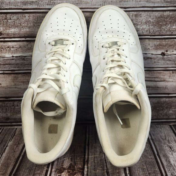 NIKE AIR FORCE 1 \'07 Men’s 13 Low Triple White Athletic Shoe Sneaker 318122-111 main image 4